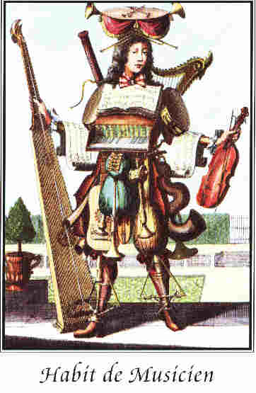 habit de Musicien d'aprs une gravure de Larmessin, graveur rue Saint-Jacques  Paris au XVIII sicle